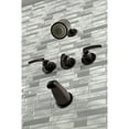 thumbnail image 4 of Kingston Brass KBX8135EFL Centurion Three-Handle Tub and Shower Faucet, Oil Rubbed Bronze, 4 of 5