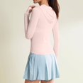 thumbnail image 4 of yoeyez Maillot Dermoprotecteur pour Femmes Upf 50+ Protection Uv Manches Longues Chandails d'Entraînement contre le Soleil Coupe Sèche Randonnée Chandail de Bain Hauts d'Entraînement avec Poches Rose, TG, 4 of 5