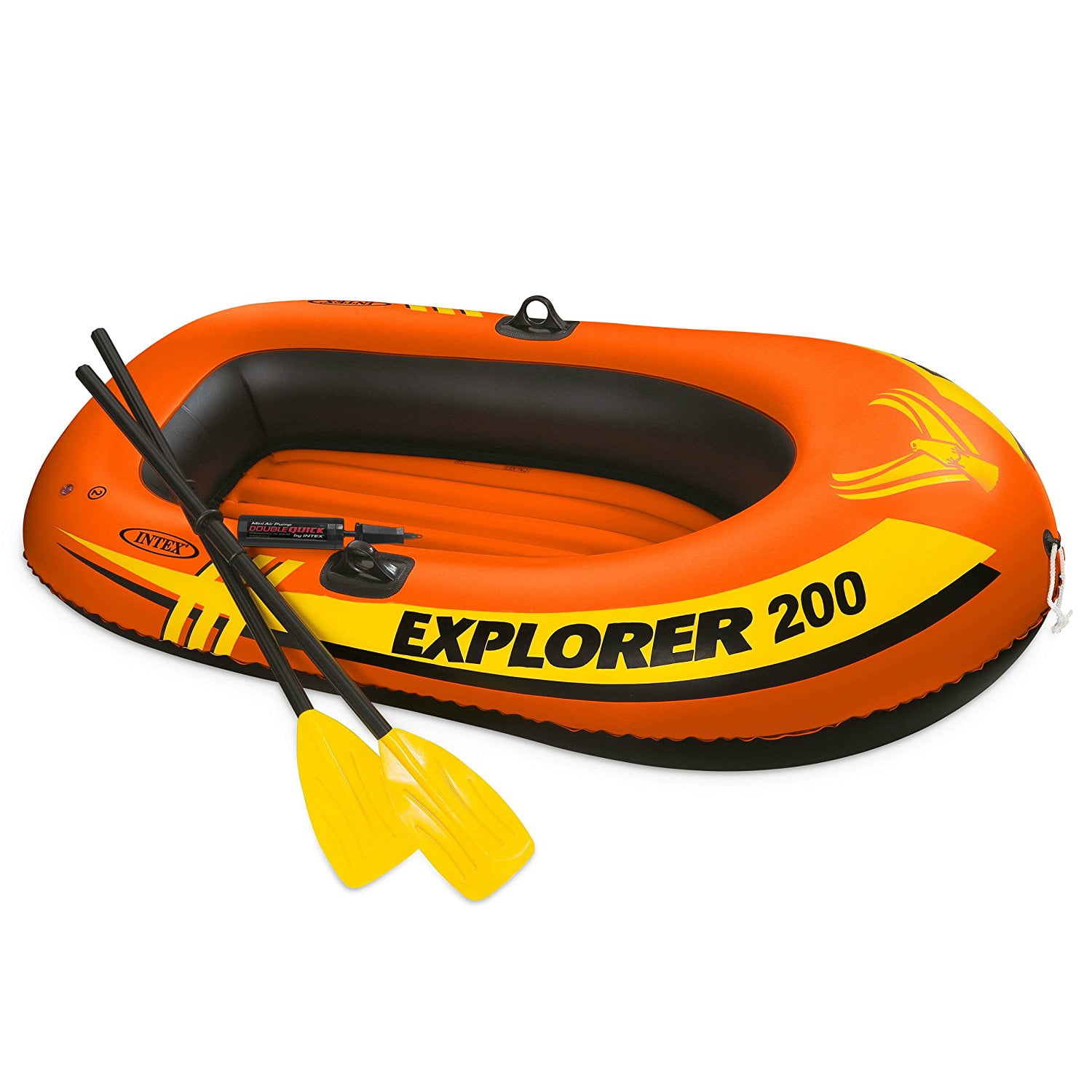 Explorer 200, 2-Person Inflatable Boat Set with French Oars and Mini Air Pump, 2-person inflatable boat set designed for... by