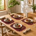thumbnail image 4 of Unique Bargains 2 Pcs Rectangular Faux Leather Placemat Wine Red, 4 of 5