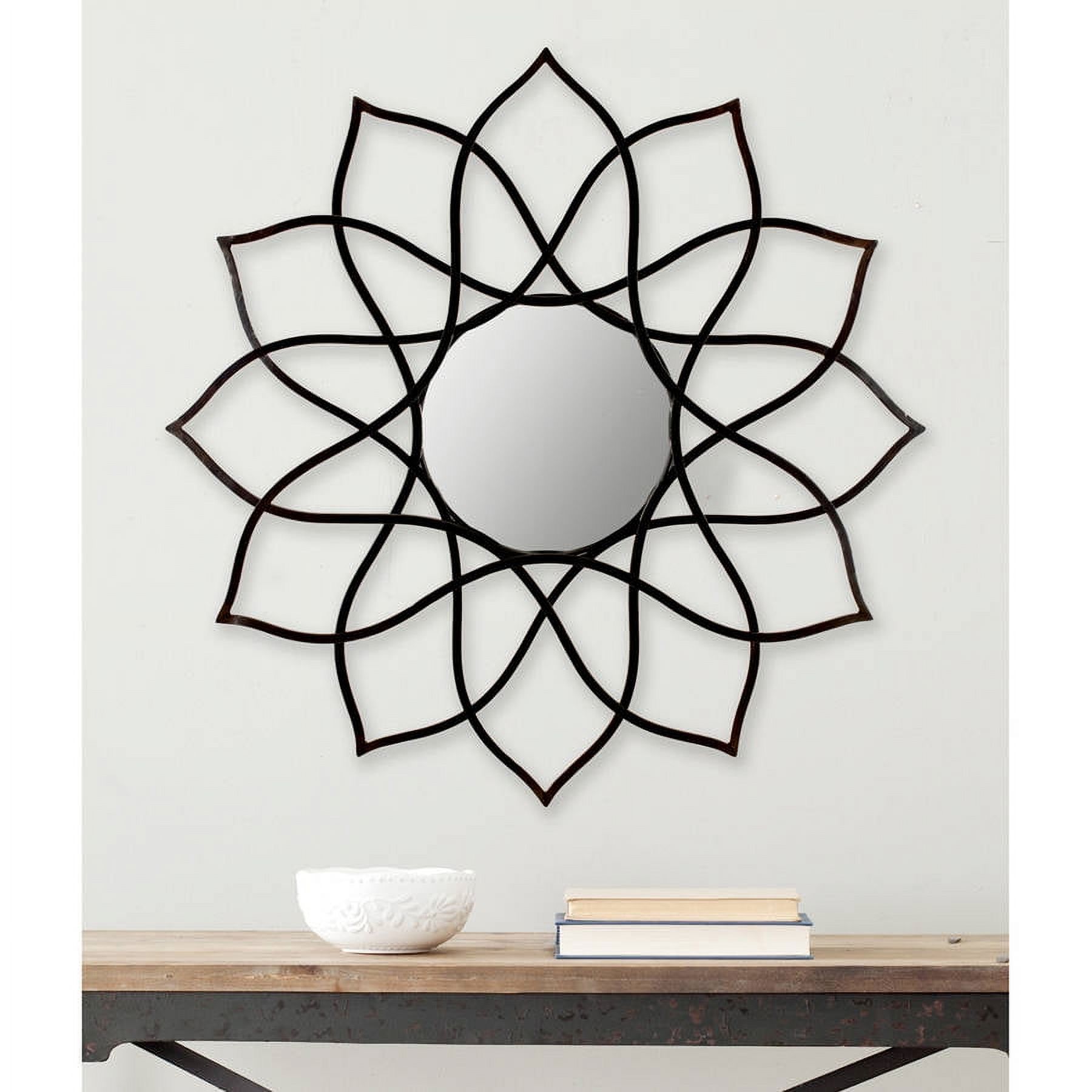SAFAVIEH 11.5" Round Flower Power Mirror, Coffee Bronze