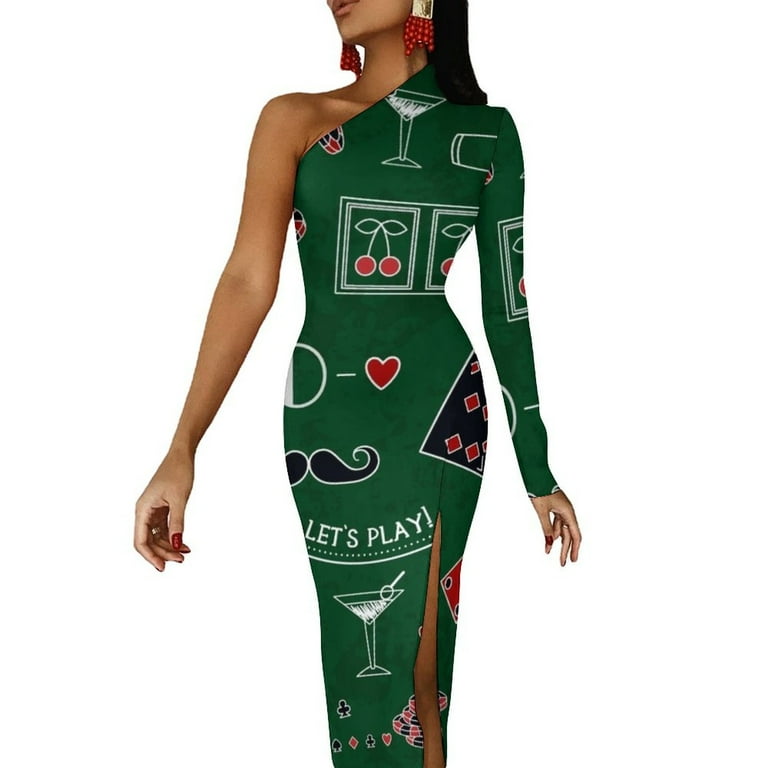Casino theme. Gambling symbols. Half Dleeve Split Dress elegant dress womens dress - Walmart.com Casino theme. Gambling symbols. Half Dleeve Split Dress elegant dress womens dress - Walmart.com