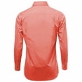 thumbnail image 3 of Men's Slim Fit Button Up Long Sleeve Solid Dress Shirt - Coral- M (15-15.5) 32/33 sleeve, 3 of 5