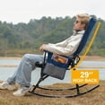 2 Pack Fabric Blue High Back Portable Rocking Chair With Hard Armrests ...