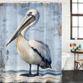 thumbnail image 2 of Ocean Pelican Bathroom Shower Curtains with 12 Hooks Polyester Waterproof Shower Curtain for Stalls and Bathtubs Summer Coastal Birds Modern Painted Decorative Bathroom Privacy Curtain 36x72 Inches, 2 of 9
