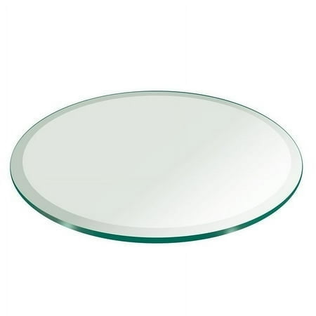 30" Inch Round Glass Table Top 1/4" Thick Tempered Beveled Edge by Fab Glass and Mirror