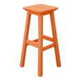 thumbnail image 2 of Costaelm Paradise 29" Outdoor Patio HDPE Square Backless Bar Stool, Orange, 2 of 8