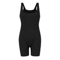 thumbnail image 4 of Xugsiok Jumpsuits for Women Sleeveless Spaghetti Strap Athletic Short Rompers Onesie Comfortable Bodysuits Casual Workout One Piece Seamless Jumpsuit for Trendy Yoga Gym Beach Vacation Summer Outfits, 4 of 5