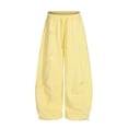 thumbnail image 5 of Resicozy Wide Leg Sweatpants for Women High Waisted Baggy Sweat Track Pants Drawstring Casual Lounge Pants with Pockets Yellow XL, 5 of 7