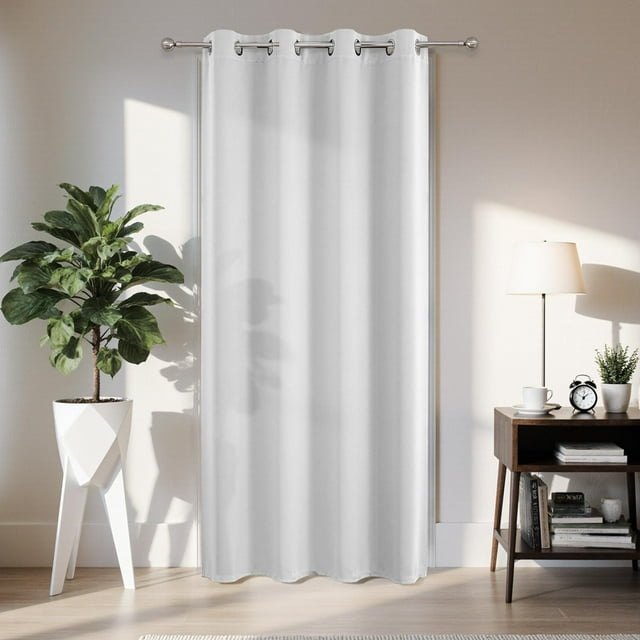 Cortina de puerta Blackout Joydeco, 198 cm, privacidad, blanco grisáceo