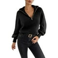 thumbnail image 2 of Sweaters for Women 2025 Fall Winter Long Sleeve Polo Collar Trendy Knitted Jumper Top Womens Pullover Sweaters, 2 of 5