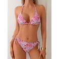 thumbnail image 2 of Top-kevin Women's Triangle Bikini Sets O Ring Linked Two Piece Swimsuits Floral Printed Cheeky Bathing Suit, 2 of 6