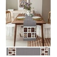 thumbnail image 3 of Table Runner Dresser Scarves 72 Inch Long,Sweet Home Quote Farm Wooden Plank Linen Dining Table Runners Retro Buffalo Checker Tabletop Scarf for Wedding Holiday Party Kitchen, 3 of 9