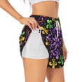 thumbnail image 2 of Haiem Mardi Gras5 Women's 2 in 1 Running Shorts - Lightweight Athletic Workout Gym Yoga Breathable Sports Shorts Liner with Phone Pockets-Small, 2 of 9