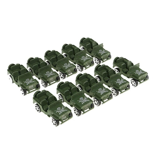 Accesorios de Figura de acción de coche de juguete militar 10 piezas Baoblaze Mini juguete de vehículos militares