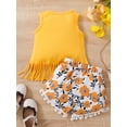 thumbnail image 4 of Bagilaanoe 2pcs Toddler Baby Girls Short Pants Set Letter Print Sleeveless Tank Tops + Shorts 1T 2T 3T 4T 5T 6T Kids Casual Summer Outfits, 4 of 9