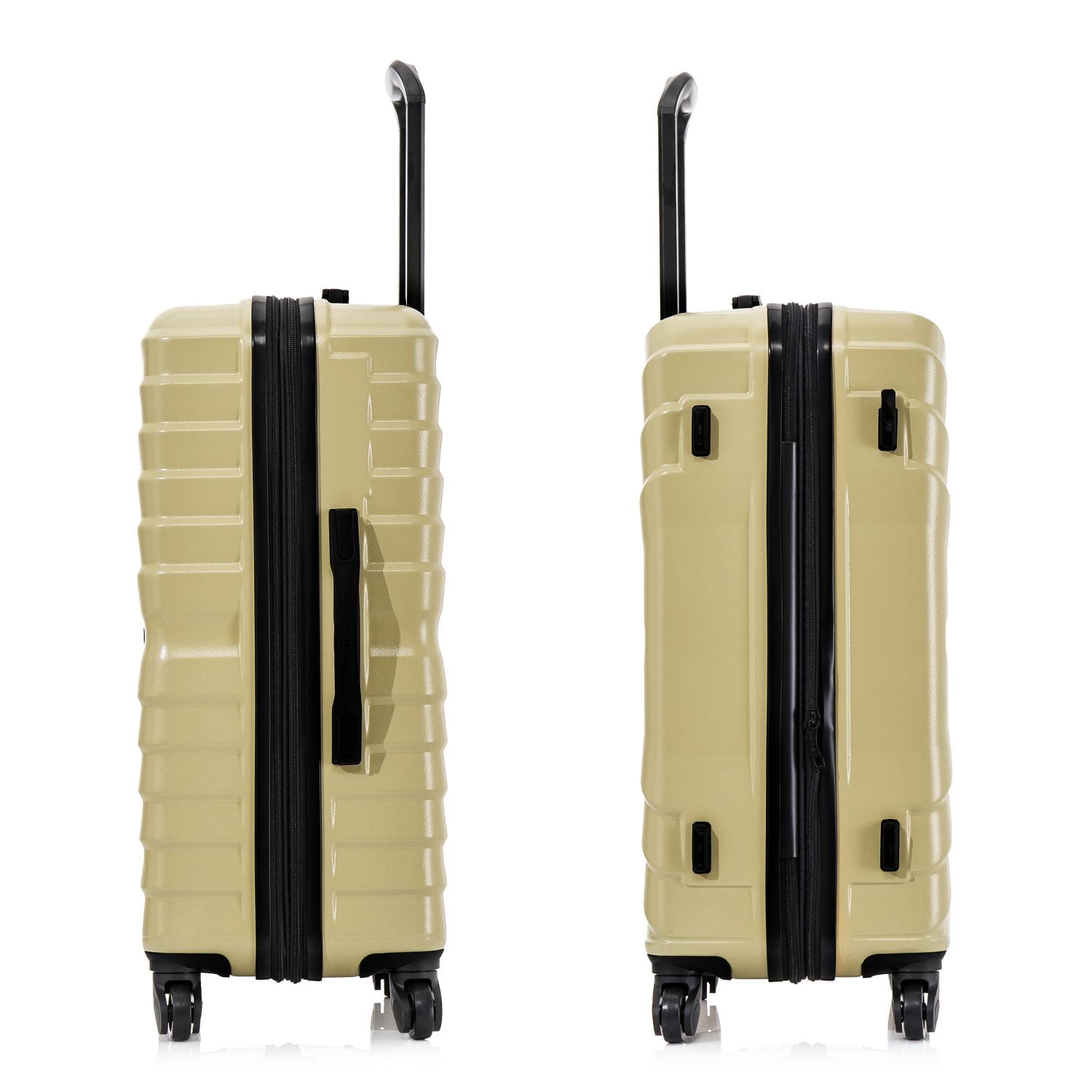 InUSA AURUM 3-Piece Hardside Luggage Sets with Spinner Wheels, Handle and Trolley, (20"/24"/28"), Champagne