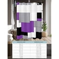 thumbnail image 6 of No Hook Shower Curtain with Snap in Liner,Abstract Splicing Purple White Grey Square Blocks Waterproof Bath Curtain Double Layers with See Through Top Window,Art Plaid Hotel Shower Curtains 36x72in, 6 of 9