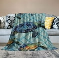 thumbnail image 2 of ARISTURING Sea Turtle Throw Blanket for Boys Girls Men Women, Sea Turtle Gift Super Soft Flannel Blankets Birthday Gifts, for Children's Day Graduation Father's Day Travel Sofa Bed, 2 of 6