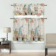 thumbnail image 4 of 3 Piece Kitchen Curtains Tiers and Valances Set, Hello Spring Gnome Colorful Flower Tulip Vintage Watercolor Floral Bird Short Rod Pocket Window Curtain for Bedroom, Bathroom, 4 of 6