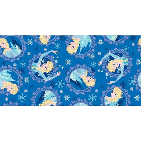 Disney Frozen Elsa Framed Toss Fleece, Blue, 59/60" Wide, Fabric By The Yard
