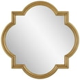 thumbnail image 2 of 34 Inch Wood Wall Mirror, Quatrefoil Frame, Gold and Gray, Saltoro Sherpi, 2 of 5