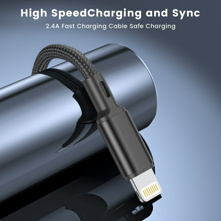10ft Long Silver iPhone 5 6 7 8 XR X Braided Lightning Charger Cable USB Cord 10ft Long Silver iPhone 5 6 7 8 XR X Braided Lightning Charger Cable USB Cord