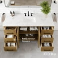 thumbnail image 4 of Eviva Graham 60"W x 22"D Oak Bathroom Vanity with White Arabescato Engineered Stone Countertop and Undermount Ceramic Sink, 4 of 11