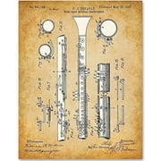 Clarinet Musical Instrument Art- 11x14 Unframed Patent Print - Great Gift for Clarinet Players or Jazz/Blues Fans