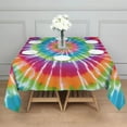 thumbnail image 3 of Rainbow Tie Dye Mandala Pattern Square Tablecloth,Waterproof Square Table Cover,Wipeable Spillproof Washable Table Cover for Home Kitchen Party Decor 42"X42"(107x107cm), 3 of 6