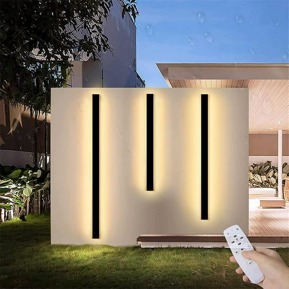 Long Strip Wall Light Modern Minimalist Linear Wall Lamp Outdoor Wall Sconce LED Wall Light Dimmable Ip65 Waterproof Acrylic Wall Light Fixtures for Patio Porch Garden (dimming 47.2in 42w)