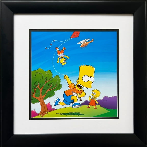 The Simpsons "Bart Flying Milhouse" CUSTOM FRAMED ART Print Generic