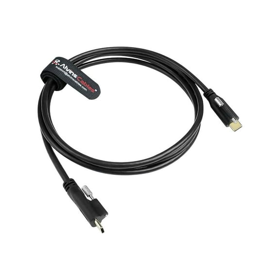 Alvin's Cables Locking USB-C to USB-C Power Cable for Blackmagic Pyxis Monitor, for URSA Cine EVF, Type-C 3.1 10Gbps Data Transfer Cable for Blackmagic Pyxis 6K or URSA Cine 12K, 3.3ft