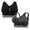 Black+Gray, variant on 1-3 Pack Women's Zipfront Seamless Padded Racerback Sports Bra Running Gym Yoga Fitness High Impack Tops Tank
