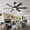 Black + Dark Walnut 1, variant on 42" Solid Wood Ceiling Fan, Outdoor, 3 Blade, No Light, Walnut, for Patio Living Room Bedroom Porch, Remote Control, Water Resistant