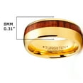 thumbnail image 3 of Metal Masters Mens Tungsten Wedding Band Engagement Ring Koa Wood Goldtone 8mm Comfort-Fit, 3 of 5
