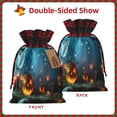thumbnail image 2 of Rocae Spooky Halloween Print Christmas Drawstring Linen Gift Bag with Drawstrings Treat Bag Goody Present Bags for Christmas Party Favor, 2 of 8