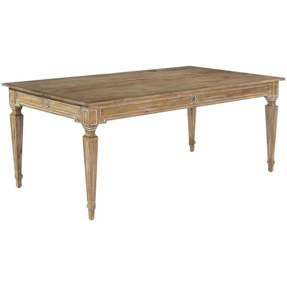 Elegant Swedish Dining Table in Distressed Beachwood Finish