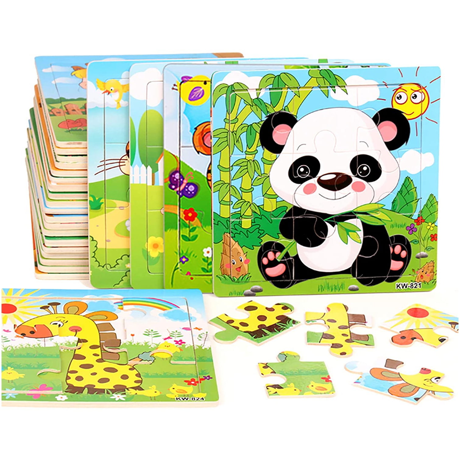 Wooden Jigsaw Puzzles for Kids Age 2 3 4 5 Toddler Puzzles Toys