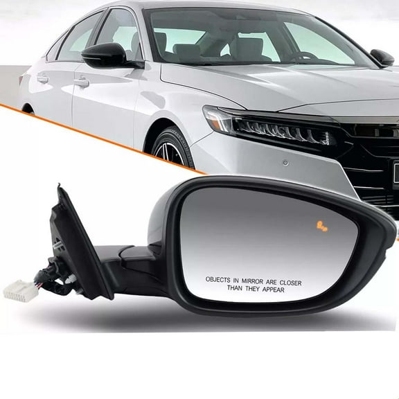 Mirror Assembly For Honda Accord 18-22 BSM Right Heated Manual Fold Turn Signal