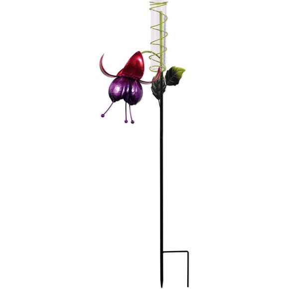 Sunset Vista Designs 93348 Glass Gardens Rain Gauge, Flower