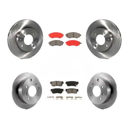 Complete Front & Rear Drilled Brake Rotor & Pad Kit For Hyundai Sonata & Kia Optima | Carbon Ceramic Pads