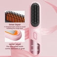 thumbnail image 4 of Happydeer Hair Straightener Brush 4 Temperatures Adjustable Fast Heating Type-C Rechargeable Cordless Negative Ions Hot Brush Electric Fluffy Curly Hair Styling Detangling Comb, 4 of 13