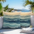 thumbnail image 4 of Abstract Ocean Outdoor Pillow Covers Pack of 2 Dark Blue Ripple Sunset Minimalist Art Waterproof Throw Pillow Covers Decorative Cushion Cases for Patio Garden Tent Balcony Couch 18x18 inch, 4 of 8