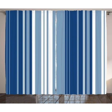 Harbour Stripe Curtains 2 Panels Set Retro Style Shades Of Stripe