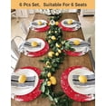 thumbnail image 4 of 13 Inch Round Placemats Set of 6, Red Christmas Non Slip Heat Insulation PP Table Mats, Snowman Snowflake Winter Birds Washable Place Mats for Kitchen Dining Party Table Decor, 4 of 7