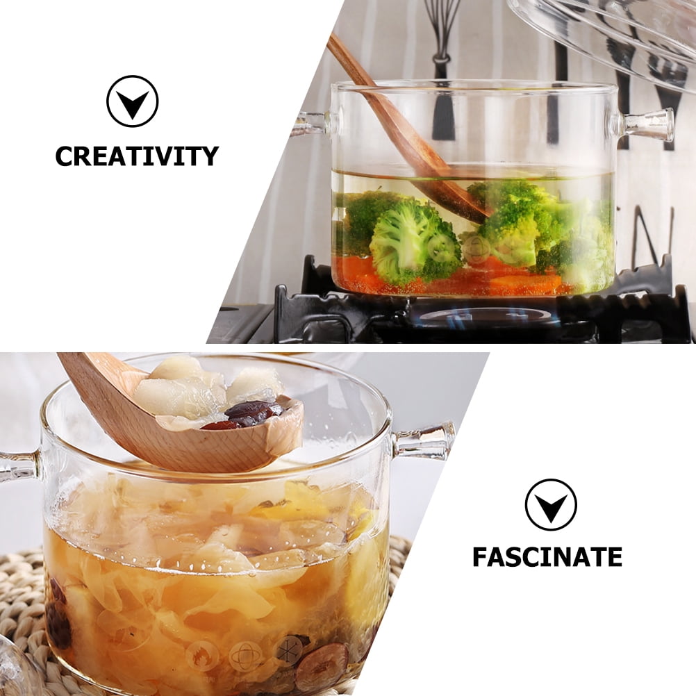 Glass Instant Noodle Bowl Kitchen Cookware Soup Pot Clear Cooking Utensils Simmering for Stovetop