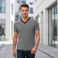 thumbnail image 6 of CONZONE Carnival Men's T-Shirts Short Sleeve T Shirts for Men Casual Crew Neck Striped Lightweight Tees Soft Cozy Athletic Tops, 6 of 8