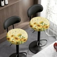 thumbnail image 3 of ZIATUBLE Sunflower Music Bar Stool Cover Cushion Replacement Seat Cover for Vanity Stool 2 Pcs Stool Cushion Slipcovers for Chairs Soft 13-15 Inch Polyester Round Stool Slipcover, 3 of 6