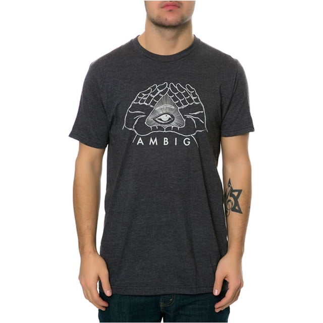 AMBIG Camiseta gráfica The Hooks para hombre, gris, mediana AMBIG Camiseta gráfica